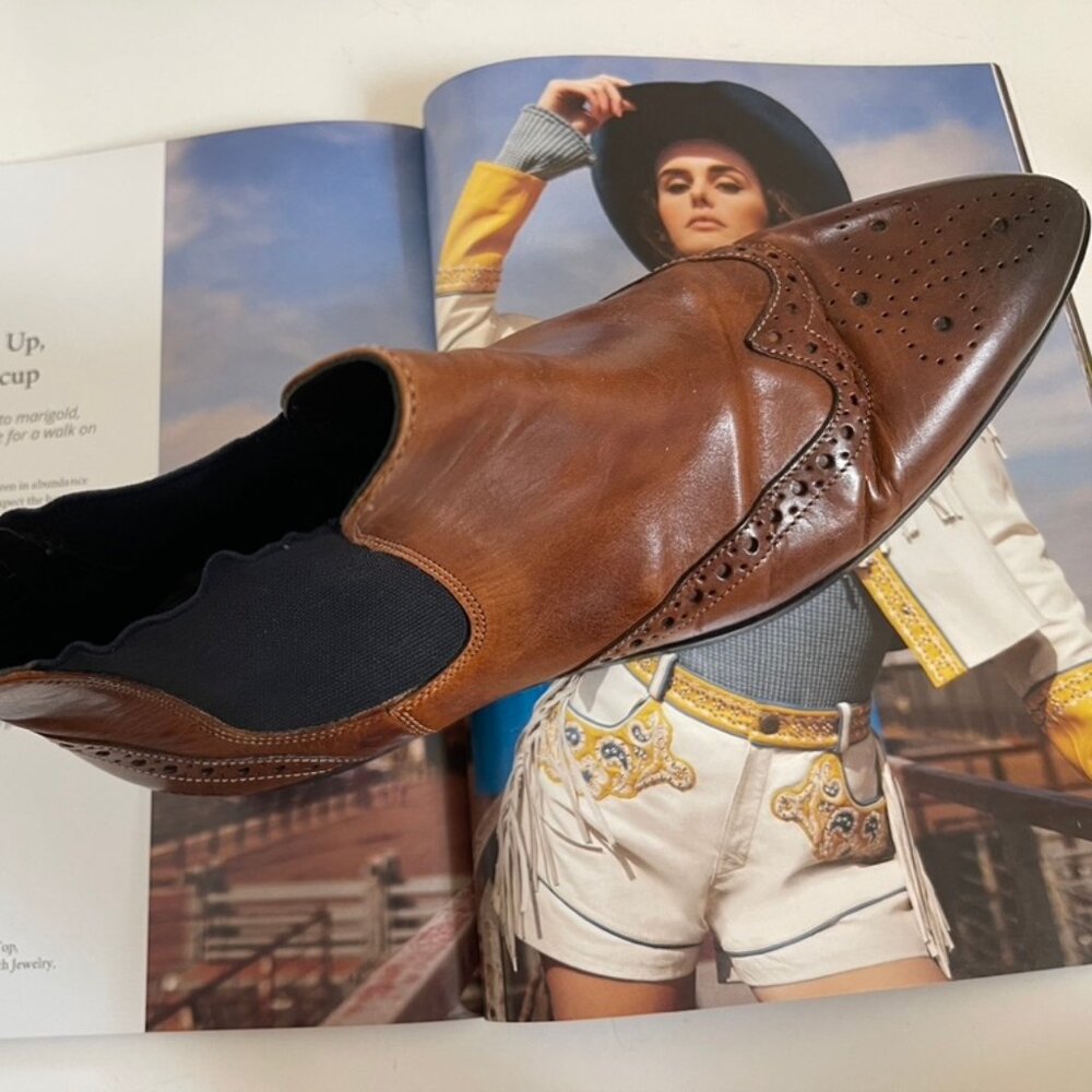Melvin & Hamilton "Selina" Brown Leather Pointy Toe Booties: Size 40 (9.5 US)